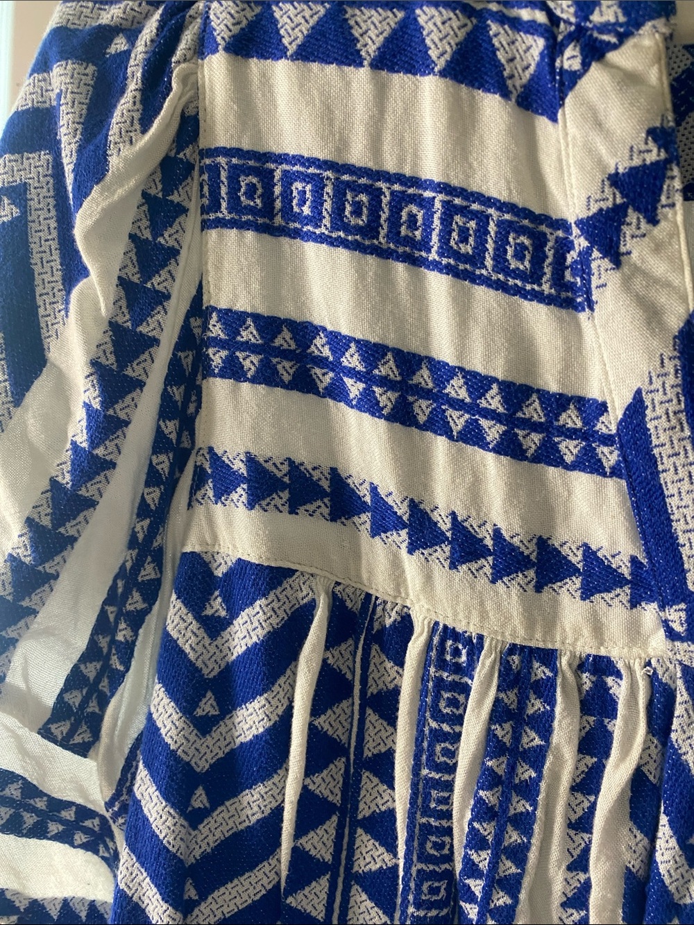 Old Navy Blue & White Geo Print Babydoll Tunic - Picture 3 of 5